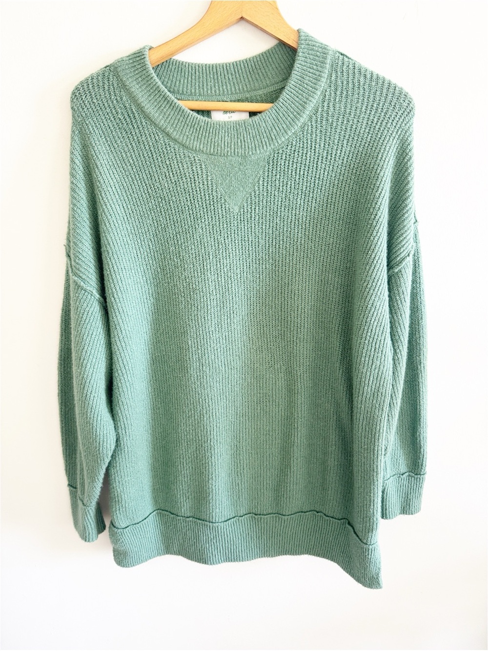 Aerie green ribbed long sleeve oversized sweater size small